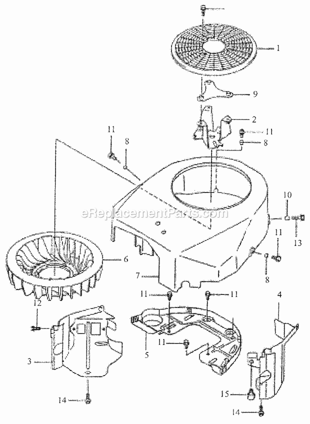 Cooling Diagram and Parts List for 3648 53AB5D4M100 Cub Cadet Lawn Mower